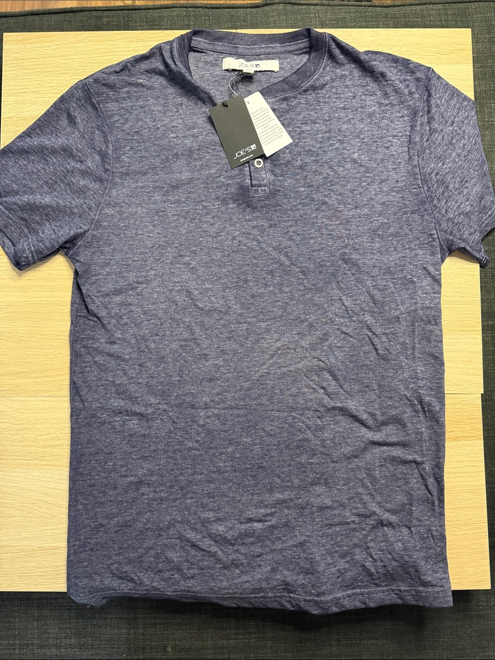Joes Jeans Men’s S Heather Navy Night Sky Short Sleeve Henley